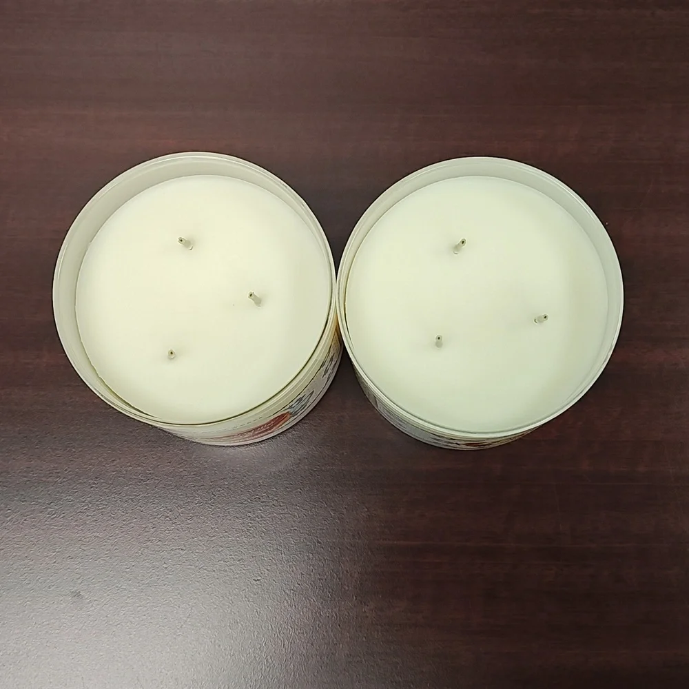 Bath & Body Works White Barn WHITE CARAMEL COLD BREW 3-Wick Candles - Set of 2